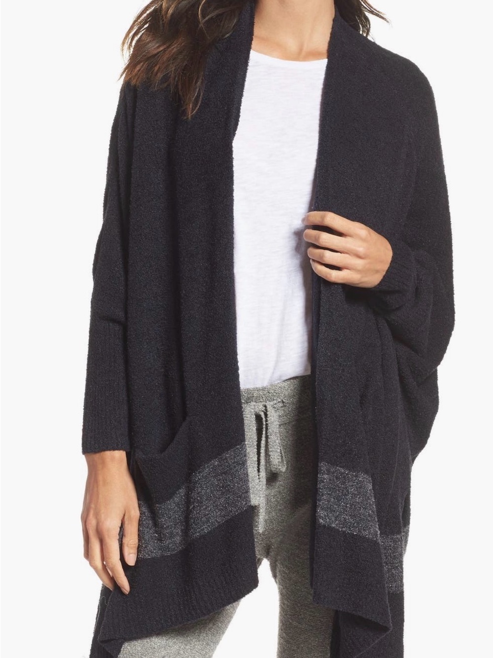 Barefoot Dreams Black Knit Wrap